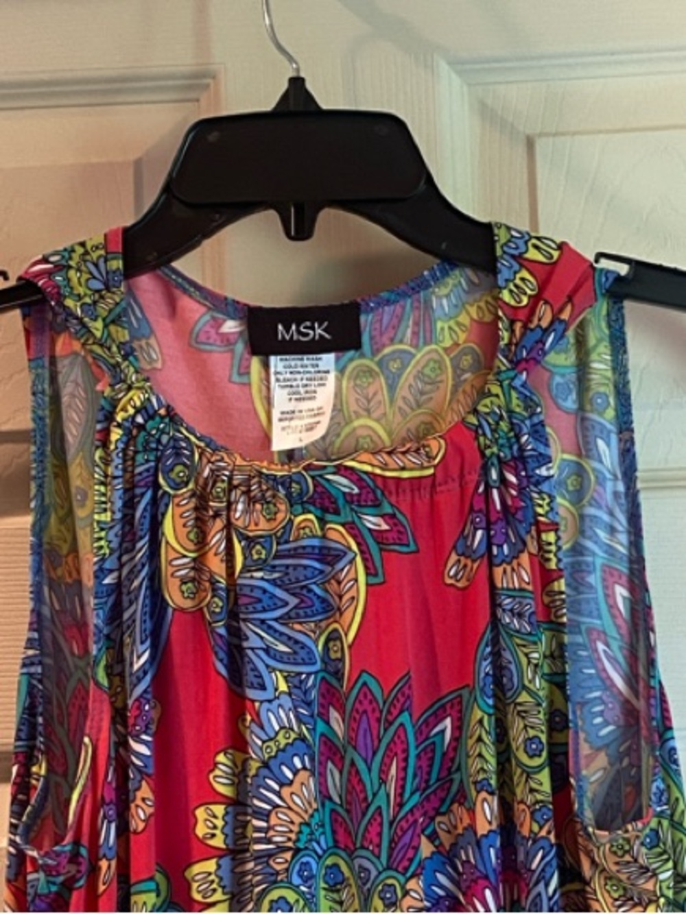 MSK Red Floral Paisley Midi Dress - Picture 5 of 7